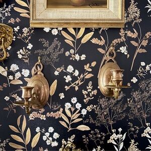 Vintage Pair of Brass Candle Holder Wall Sconces